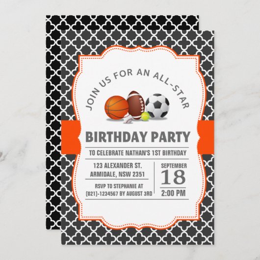 Gewohnheit ein Allstern quatrefoil Einladung (Vorne/Hinten)