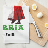 Gewohnheit, Euskal Herria, traditionelles Geschirrtuch (Viertel Falte)