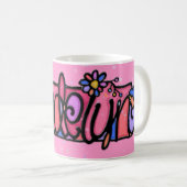 Gewohnheit gemaltes Rosa der Tasse MADELYN + Blume (VorderseiteRechts)