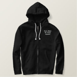 Gewohnheit gestickter Sherpa-Gesäumter ZipHoodie Bestickter Hoodie