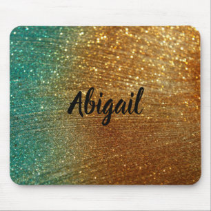 Gewohnheit. Gold-und Türkis-Funkeln Mousepad