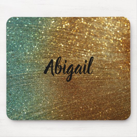 Gewohnheit. Gold-und Türkis-Funkeln Mousepad (Vorne)