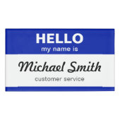 Gewohnheit hallo mein Name ist stilvolles blaues Namenschild (Vorderseite)
