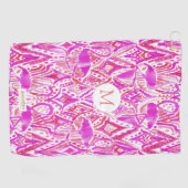 Gewohnheit HE FLAMINGO rosa Stammes- mutiges Golfhandtuch (Horizontal)