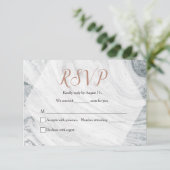 Gewohnheit, Hochzeit, Marmor-UAWG, Chic RSVP Karte (Stehend Vorderseite)