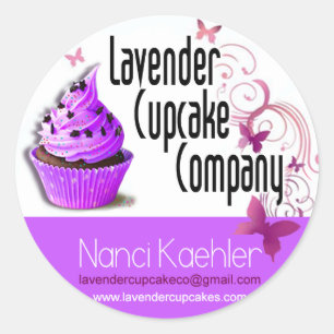 Gewohnheit Lavender Cupcake Company Runder Aufkleber