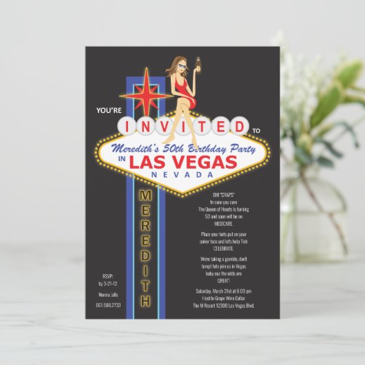 Gewohnheit - Meredith 50. Einladung (Stehend Vorderseite)