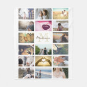 Gewohnheit monogramed Foto-Collage Fleecedecke (Vorderseite)