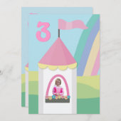 Gewohnheit Prinzessin-Castle Girls Birthday Party Einladung (Vorne/Hinten)