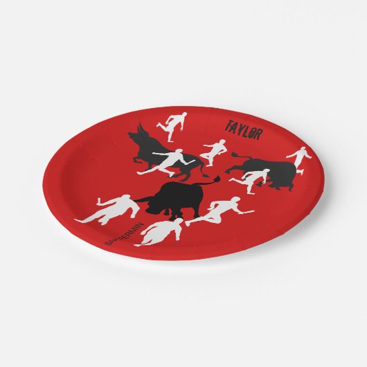 Gewohnheit, San Fermin Pamplona, Pappteller (Schrägansicht)