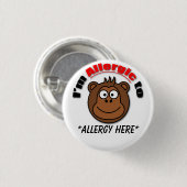 Gewohnheit scherzt Allergie-Abzeichen Button (Vorne & Hinten)