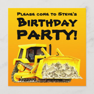 Gewohnheit scherzt Bau-Planierraupen-Party Einladung