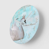 Gewohnheit Schwan-Prinzessin-Gold Glitter Butike Runde Wanduhr (Winkel)