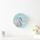 Gewohnheit Schwan-Prinzessin-Gold Glitter Butike Runde Wanduhr (Zuhause)