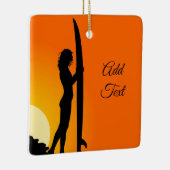 Gewohnheit. Surfer-Mädchen Keramikornament (Rechts)