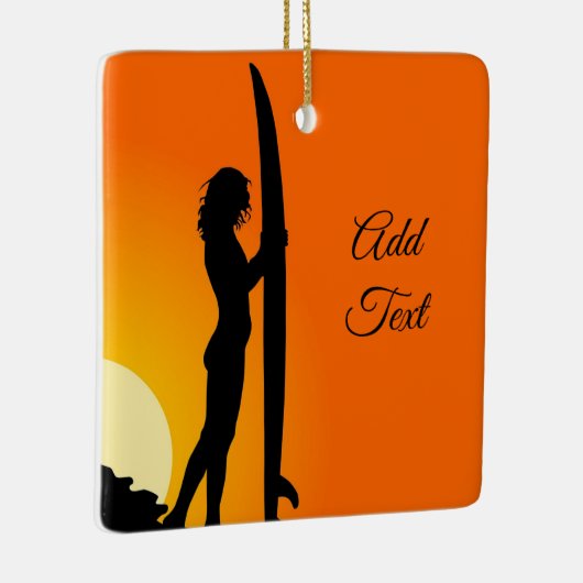 Gewohnheit. Surfer-Mädchen Keramikornament (Rechts)