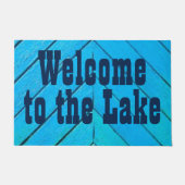 Gewohnheit "Willkommen zum See" BLAUER rustikaler Fußmatte (Vorderseite)