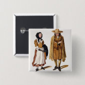 Gewohnheiten von Quäkern, 1675 (farbiger Stich) Button (Vorne & Hinten)