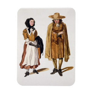 Gewohnheiten von Quäkern, 1675 (farbiger Stich) Magnet