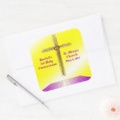 Gewohnheits-1. Kommunions-Aufkleber Quadratischer Aufkleber (Umschlag)