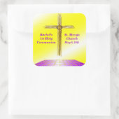 Gewohnheits-1. Kommunions-Aufkleber Quadratischer Aufkleber (Tasche)