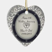 Gewohnheits-25. silberner Hochzeitstag Keramikornament (Rechts)