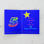 Gewohnheits-5. Geburtstags-Sterne für Mädchen Karte (Innenseite)