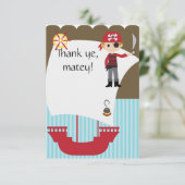 Gewohnheits-ausgebuffter Pirat danken Ihnen Dankeskarte (Stehend Vorderseite)
