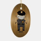 Gewohnheits-datierter Polizei-Offizier-Cartoon Keramik Ornament (Rechts)