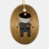 Gewohnheits-datierter Polizei-Offizier-Cartoon Keramik Ornament (Hinten)