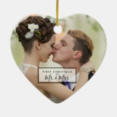 Gewohnheits-erstes Weihnachten als Herr und Frau Keramik Ornament (Hinten)