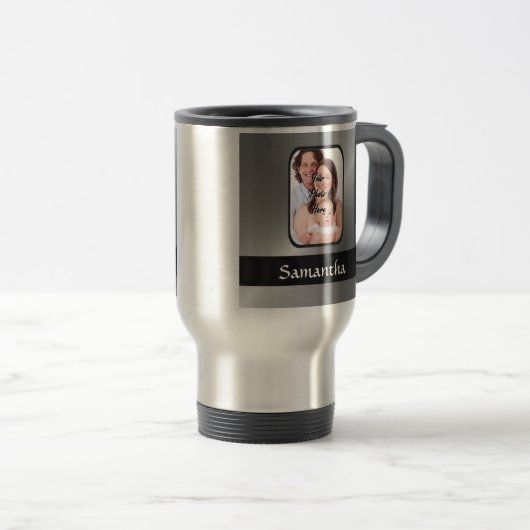 Gewohnheits-Foto des silbernen Graus Reisebecher (VorderseiteRechts)