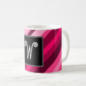 Gewohnheits-Initiale + Rosa/magentarote Kaffeetasse (VorderseiteRechts)