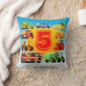 Gewohnheits-Kinder5. Geburtstags-Bau-LKWs Kissen (Decke)