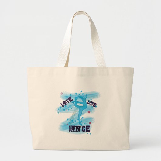 Gewohnheits-LiveLiebe-Tanz-Blau-Tänzer Jumbo Stoffbeutel (Vorne)