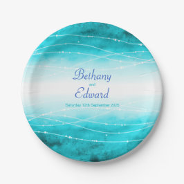 Gewohnheits-Pappteller des Hochzeits-Aquarells Pappteller