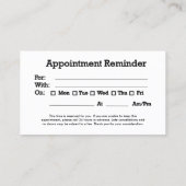 Gewohnheits-Schwarzes 5 Terminkarte (Rückseite)