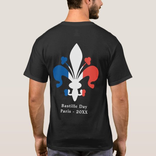 Gewohnheits-Text Bastille-Tagesparis Frankreich 14 T-Shirt (Rückseite)