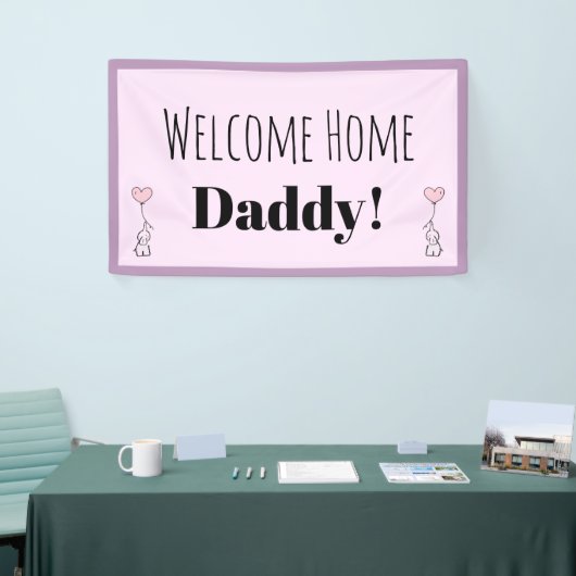 Gewohnheits-willkommenes Zuhause-Rosa-niedliche Banner (Messeveranstaltung)