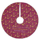 Gewohnheitsbild für goldene und rote Beeren Polyester Weihnachtsbaumdecke (Vorderseite)