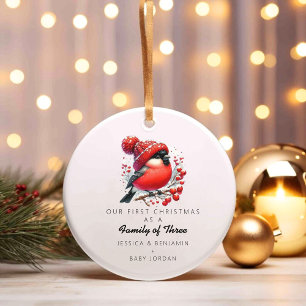 Gewohnheitsfamilie von drei Weihnachten Keramik Ornament