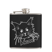 Gewohnheitsflasche der schwarzen Katze Flachmann (Vorderseite)