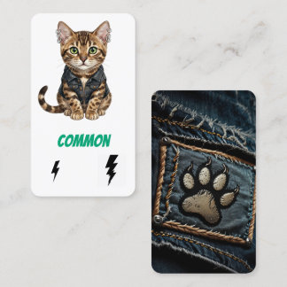 Gewöhnliche Punk-Katze-Sammlerkarten-Bengal-Rebell Visitenkarte