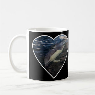 Gewöhnlicher Delfin Schwimmt Kristallblauer Ozean Kaffeetasse