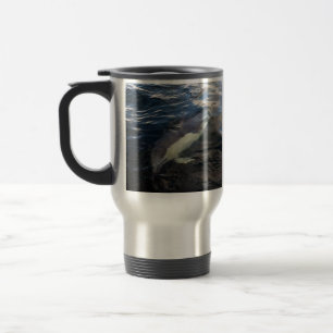 Gewöhnlicher Delfin Schwimmt Ozeanszene Küste Reisebecher