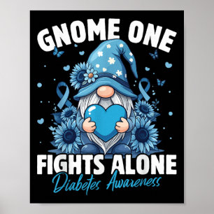 Gewöhnlicher Kampf allein Diabetes Bewusstsein Poster