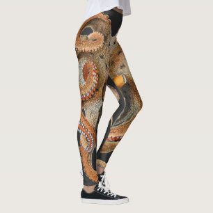 Gewöhnlicher Krake, Vintage Meeresleben Tiere Leggings