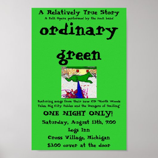 gewöhnliches grünes Poster (Vorne)