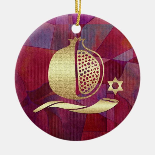 Gewöhnliches Jahr Jüdisches Neujahr, Rosh Hashanah Keramikornament (Vorne)