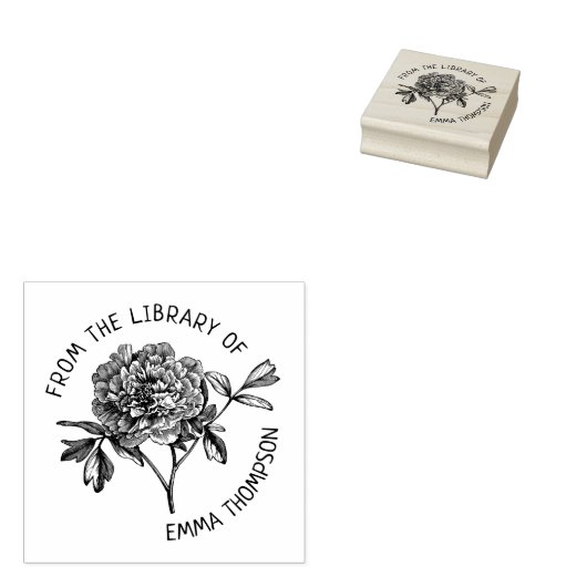 Gewohnt aus der Bibliothek des botanischen Peony B Gummistempel (Stempel)